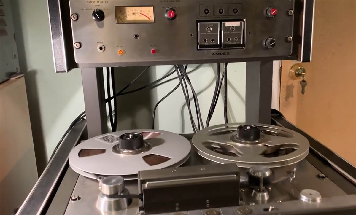 Calibrating the old Ampex 2-track reel-to-reel